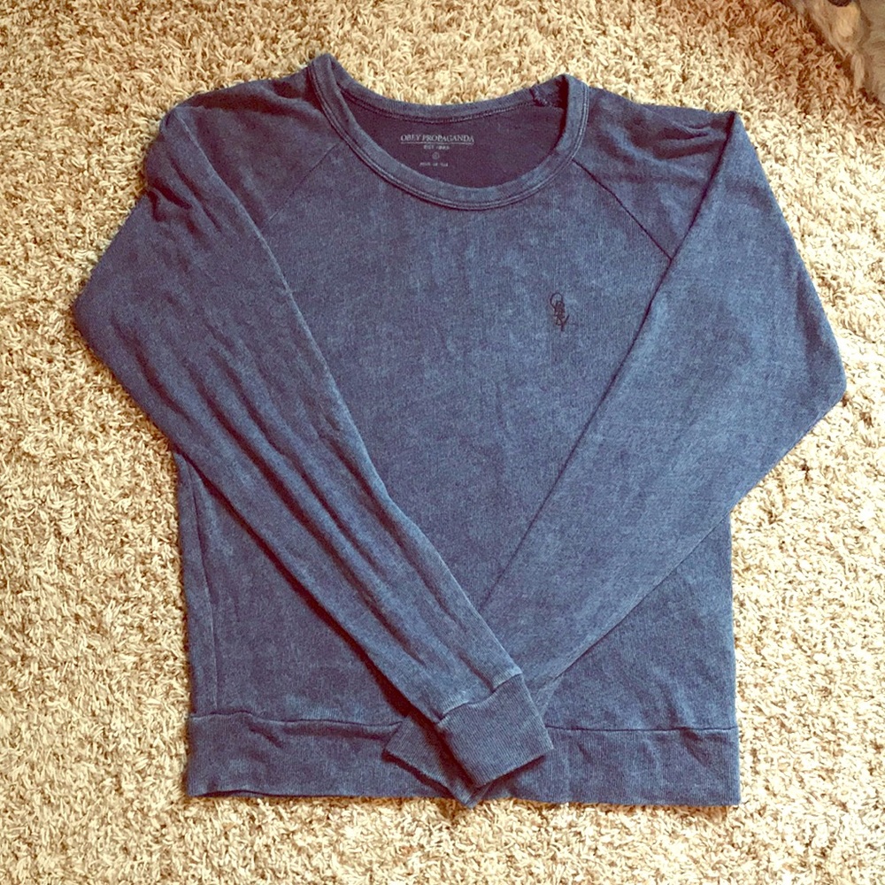 Obey Blue Crew Neck Sweater